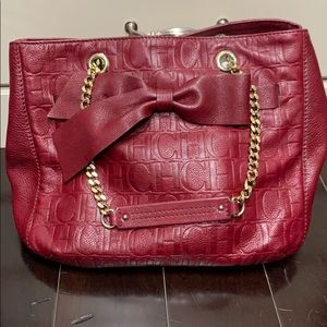 SOLD CH Carolina Herrera Burgundy Bag